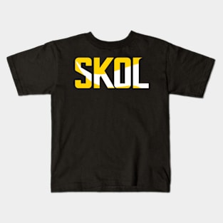 Minnesota Vikings Skol Text Design Classic Kids T-Shirt